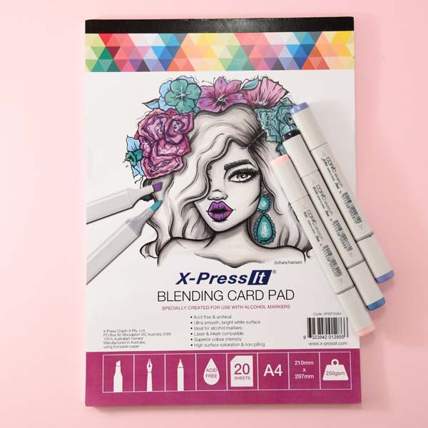 Light Pink X-Press It Blending Card Pad A4, 250gsm, 20sh Pads