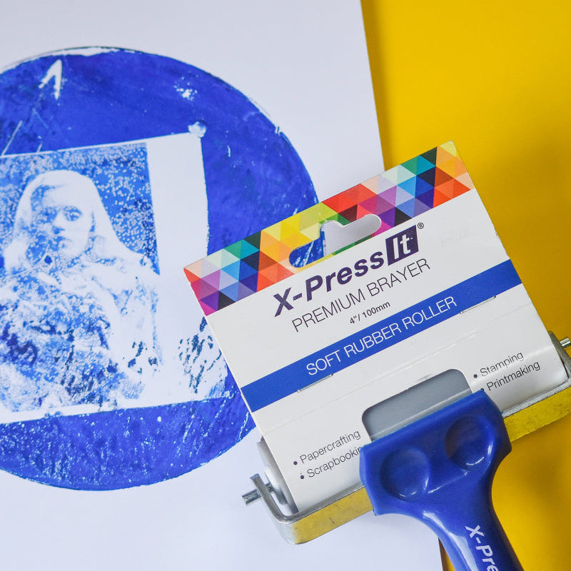 Light Gray X-Press It Premium Brayer - 4"/100mm Print Making