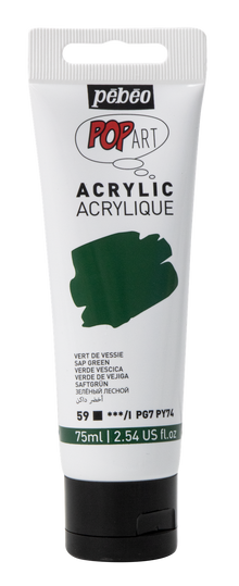 Light Gray Pebeo Popart Acrylic Paint, Sap Green, 75ml Acrylic Paints