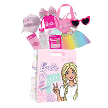 Barbie showbag with cap, bow, heart sunglasses, dress and vanity accessories set