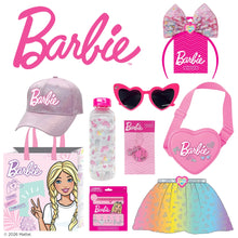Barbie showbag accessories set with pink cap, bottle, heart sunglasses, bag and dress