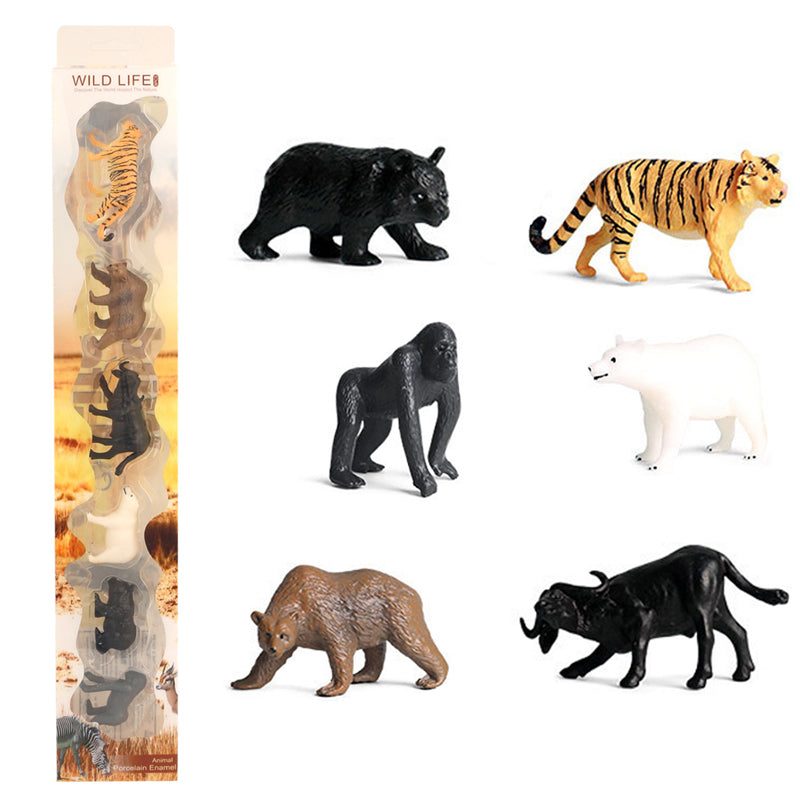 Black Wild Life Wild Animal Set B 6pc All Kids Activities