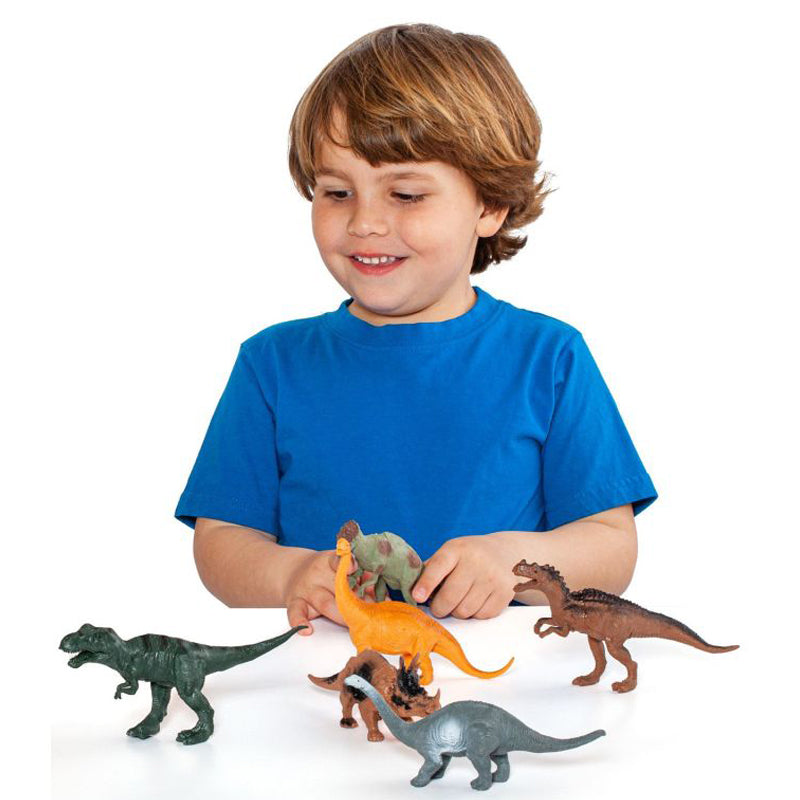 Gray Primeval Dinosaur Toy Box Set A 6pcs Dinosaur Toys
