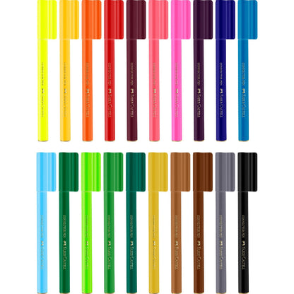 White Smoke Faber Castell Connector Pens, Assorted Colours - 20 Pack Kids Drawing Supplies
