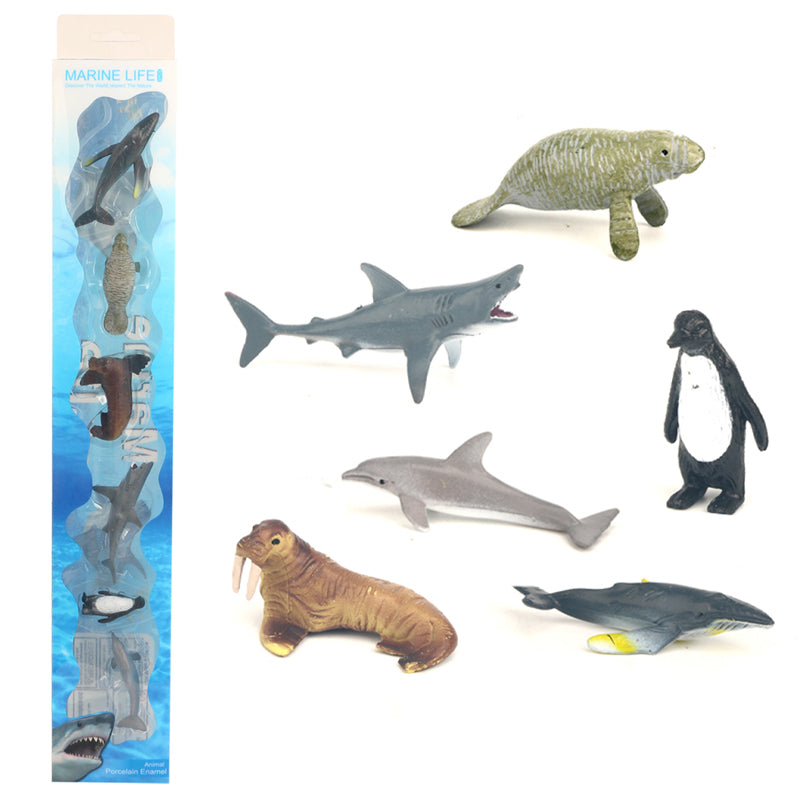 Dark Gray Ocean Marine Animal Set 6pc Animal Toys