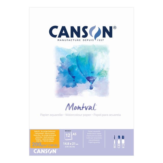 White Smoke Canson Montval 200 Pad Cold Pressed A4 Pads
