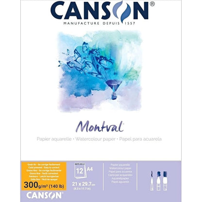 White Smoke Canson Montval 300 Pad Cold Pressed A4 Pads
