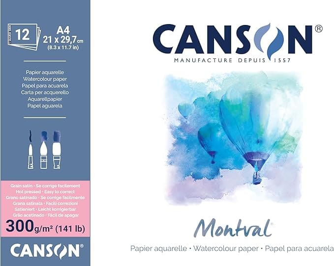 White Smoke Canson Montval 300 Pad Hot Pressed A4 Pads