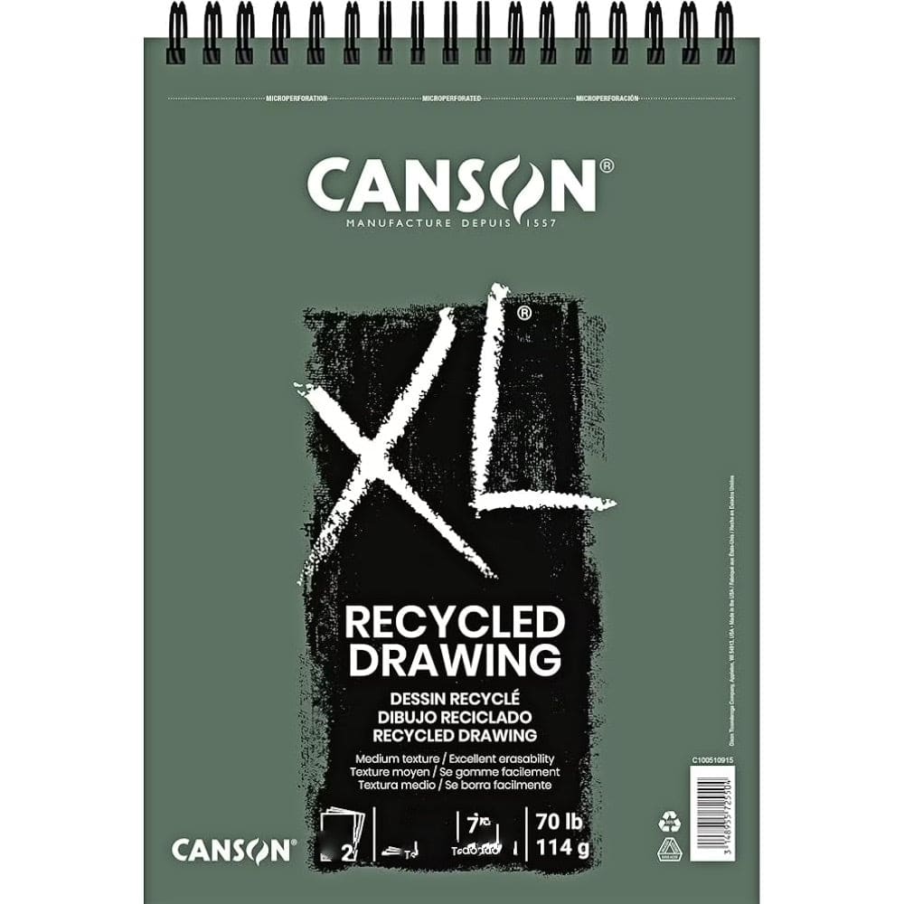 Dim Gray Canson XL Range 160 Pad - Spiral bound XL Recycled A3 Pads