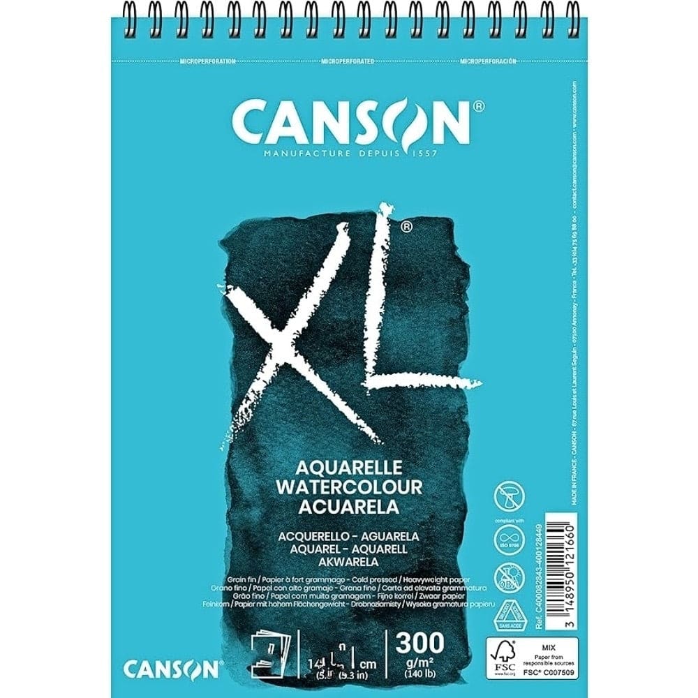 Medium Turquoise Canson XL Range 300 Pad XL Aquarelle A5 Pads