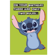 Yellow Green Hallmark Disney Stitch Birthday Greeting Card Two Rules Bags & Invitation
