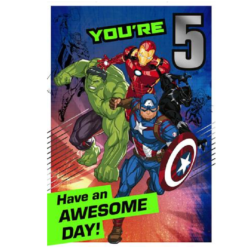 Lavender Marvel Spider-man You're 4 today Greeting Card Bags & Invitation