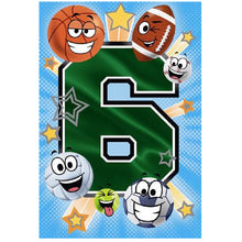 Dark Green Hallmark Sports Balls You're 6! Greeting Card Bags & Invitation