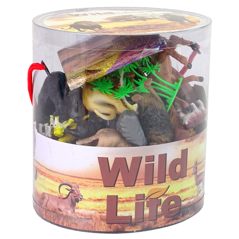 Rosy Brown Wild Life Animal Play Set 34pc Animal Toys