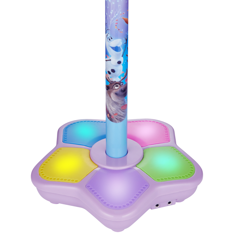 Disney Frozen sing-a-long mic & speaker stand with glowing multicolor base and pole