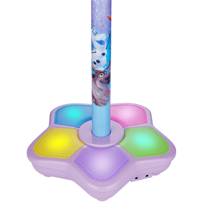 Disney Frozen sing-a-long mic & speaker stand with glowing multicolor base and pole
