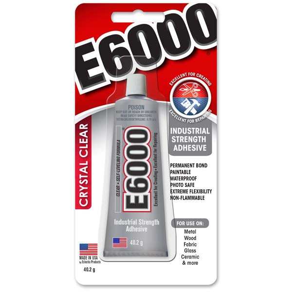 White Smoke E6000 Crystal Clear Industrial Strength Adhesive, 40.2G Glues