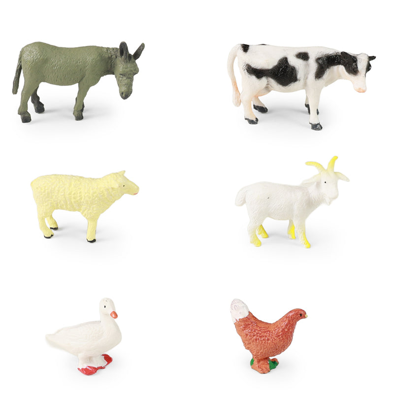 Beige Farm Animal Set 6pc Animal Toys
