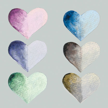Gray Kuretake Gansai Tambi Opal Colours Watercolour Set – 6 Colours Watercolour Paint