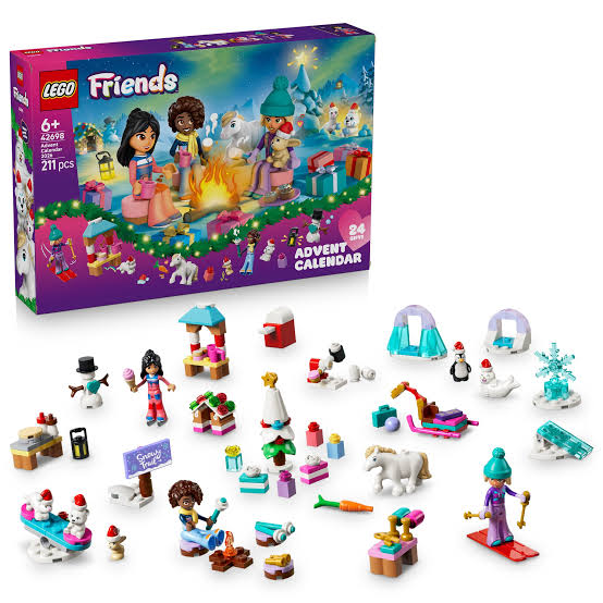 LEGO Friends advent calendar box with winter characters and 24 advent doors
