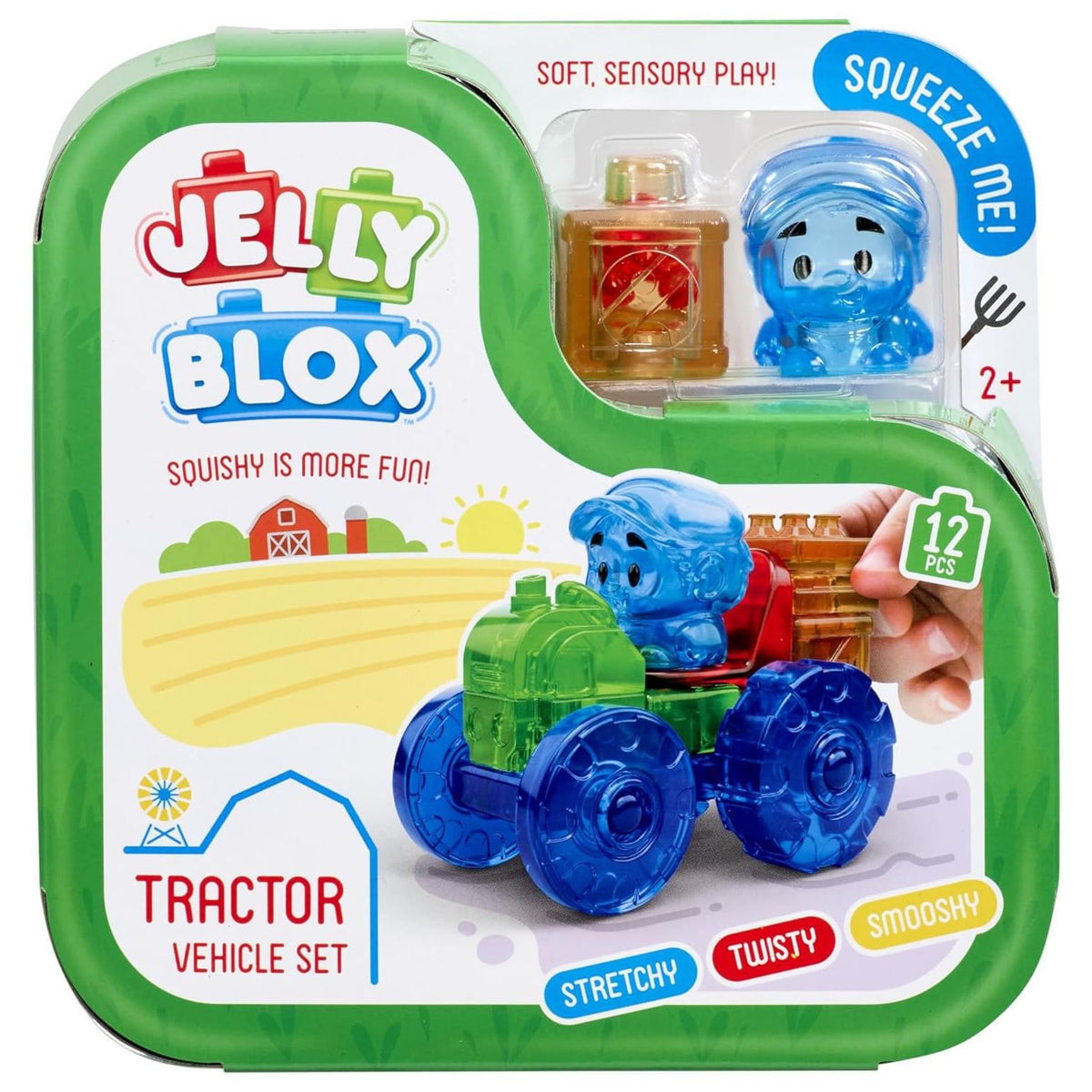 White Smoke Jelly Blox Tractor Vehicle Set Sensory Building & Construction Toys