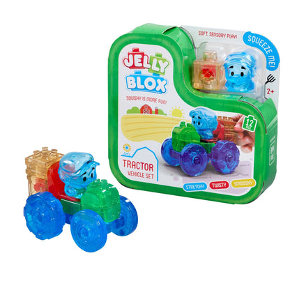 White Smoke Jelly Blox Tractor Vehicle Set Sensory Building & Construction Toys