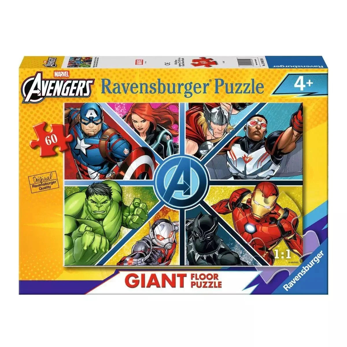 Ravensburger Avengers 60-piece jigsaw puzzle in box, colorful superhero character artwork