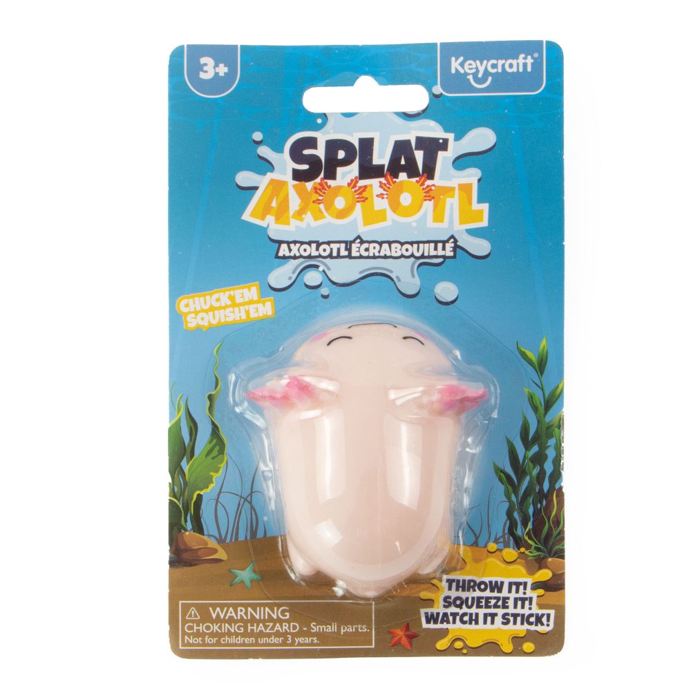 Light Gray Keycraft Splat Axolotl Squishy & Squeeze