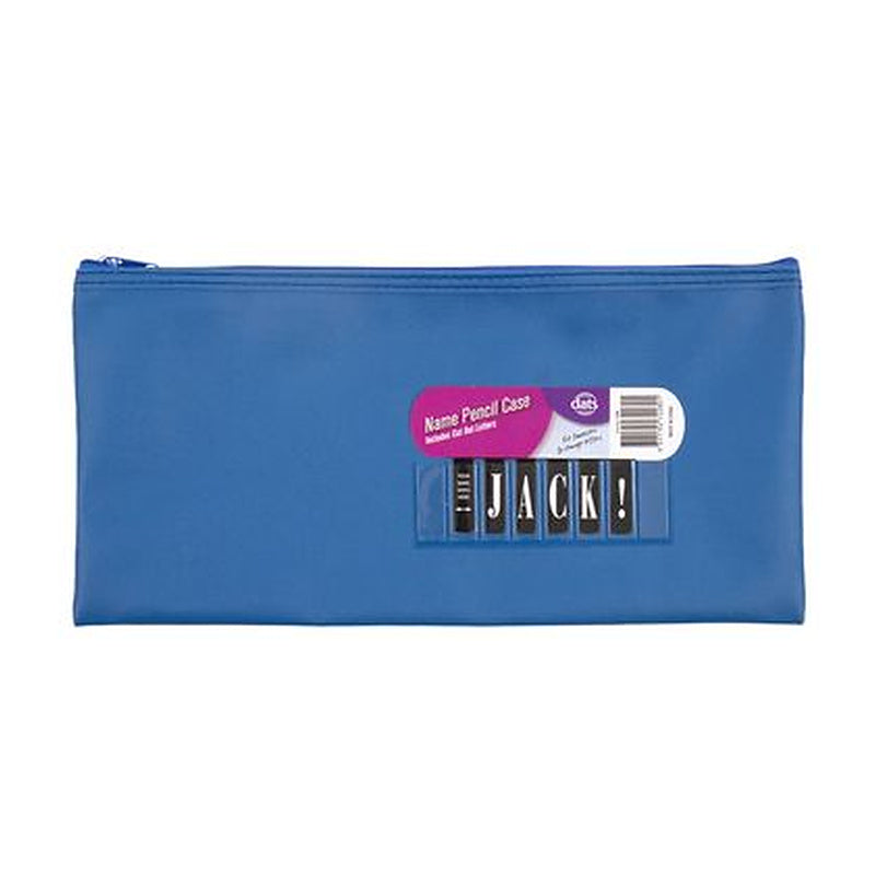 Dats Pencil Case Name 1 Zip PVC 330x165mm Dark Blue