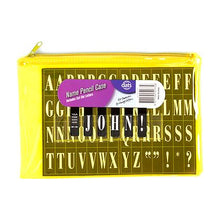 Saddle Brown Dats Pencil Case Name 1 Zip PVC Fluro Yellow Pencil Cases