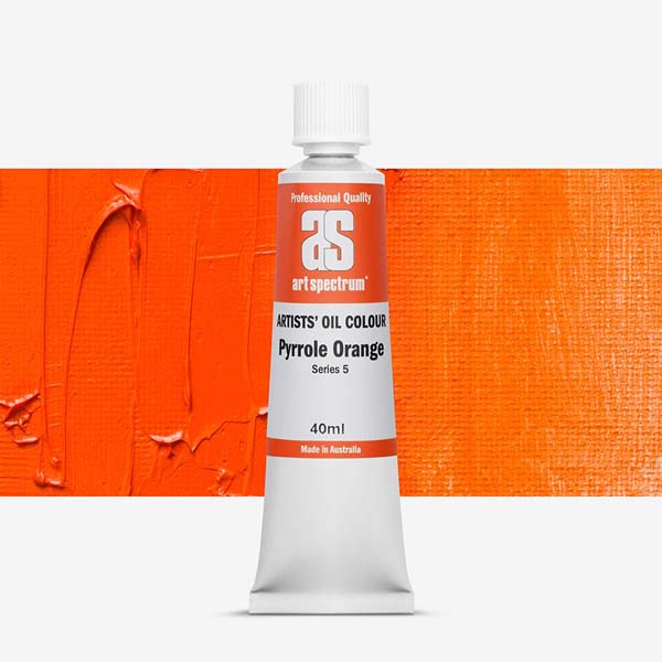 Orange Red Art Spectrum Oil Paint 40mL Pyrrole Orange S5 Oil Paints