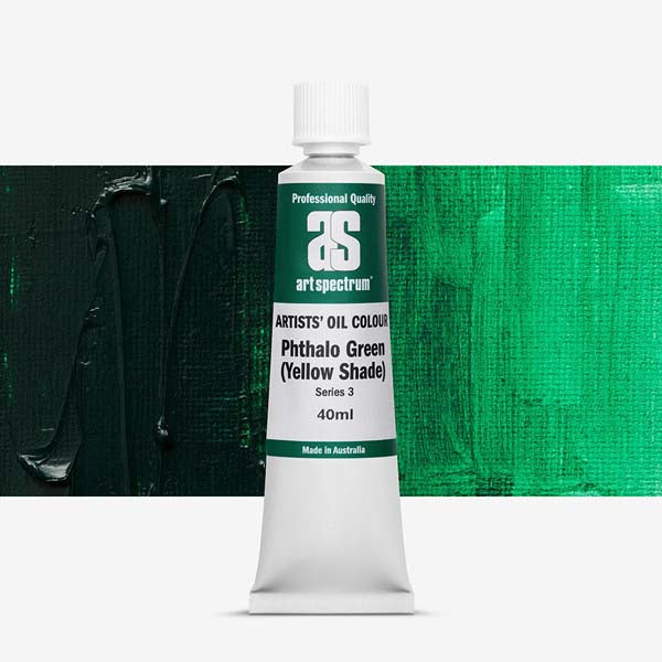 Black Art Spectrum Oil Paint 40mL Phthalo Green (Yellow Shade) S3 Oil Paints