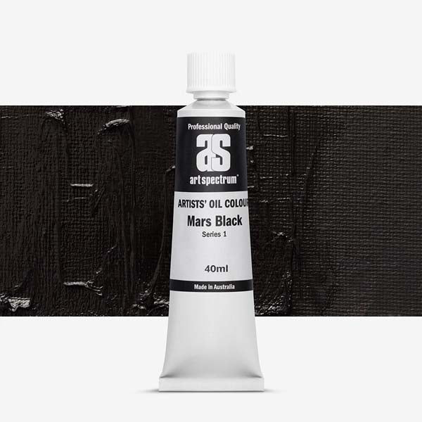 Black Art Spectrum Oil Paint 40mL Mars Black S1 Oil Paints