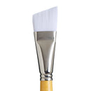 White Smoke Princeton Snap 9850 Synthetic White Short Handle Brush, Ang Shader Size 1IN Paint Brushes