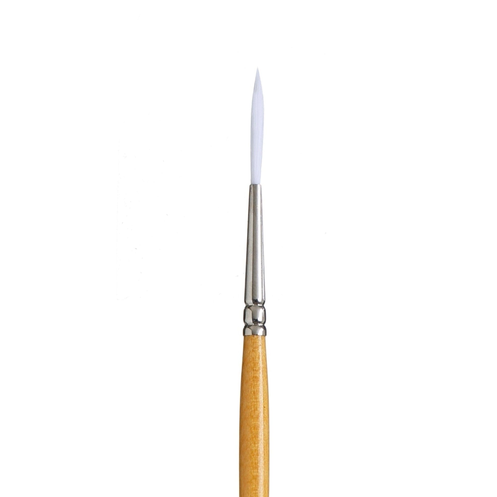 White Smoke Princeton Snap 9850 Synthetic White Short Handle Brush, Liner Size 4 Paint Brushes