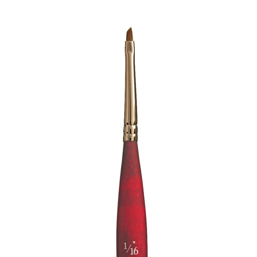White Smoke Princeton Velvetouch 3950 Synthetic Short Handle Brush Mini Angle Short Handle Brushader 1/16IN Paint Brushes