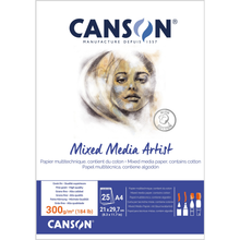 White Smoke Canson Artist 300 Pad Mixed Media Fine Grain Paper A4 Pads