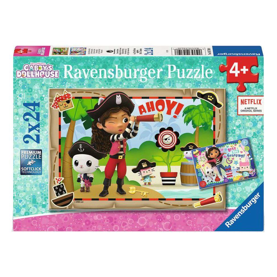 Jigsaw puzzle box with Gabby’s Dollhouse scene, 2x24 pieces, age 4+