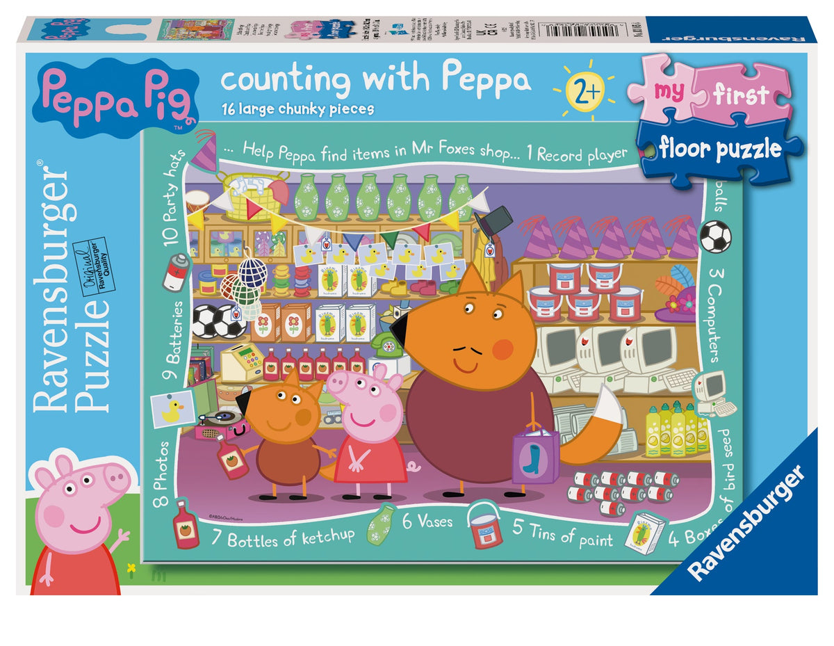 Ravensburger Peppa Pig 16-piece chunky floor puzzle in colorful scenes
