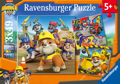 Ravensburger Puzzle box showing Rubble & Crew characters and 3x49 age 5+