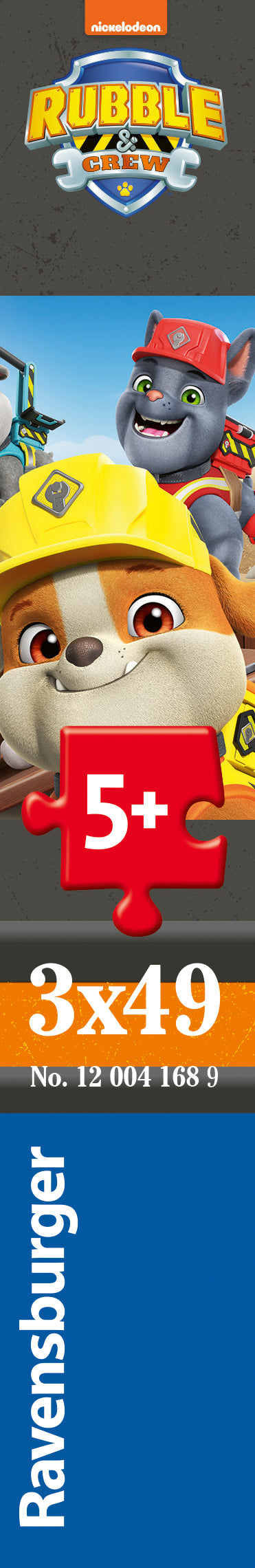 Ravensburger Rubble & Crew 3x49 puzzle box, ages 5+ and item number text
