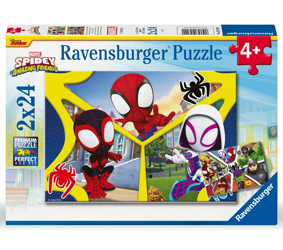 Ravensburger Spidey jigsaw puzzle set, 2x24 pieces, colorful character box art