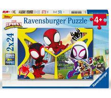 Ravensburger Spidey jigsaw puzzle set, 2x24 pieces, colorful character box art