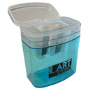 Dark Sea Green The Art Studio 2 Hole Pencil Sharpener with Catcher Bulk 20 pack Drawing Accessories