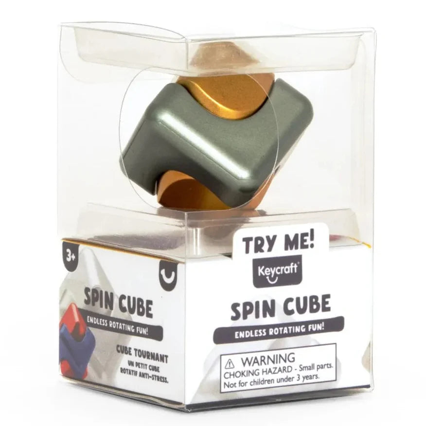 White Smoke Keycraft Metallic Spin Cube Fidget Toys