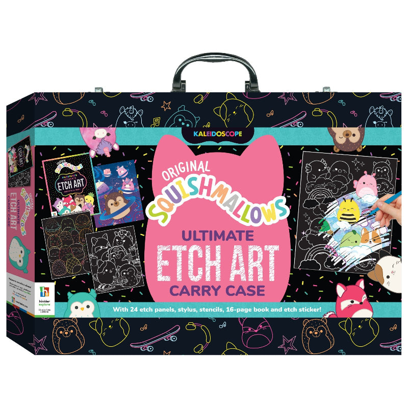 White Smoke Kaleidoscope Etch Art Carry Case - Squishmallows Kids Craft Kits