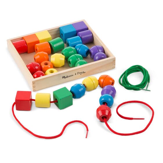 Sea Green Melissa & Doug - Primary Lacing Beads Kids Educational Games and Toys