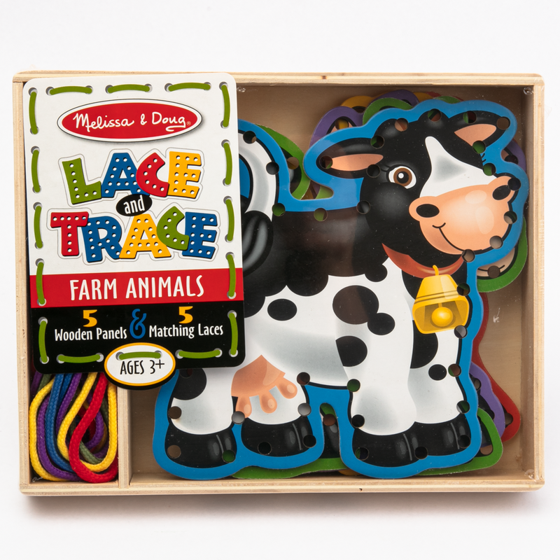 Antique White Melissa & Doug - Lace and Trace Farm Animals Kids Educational Games and Toys