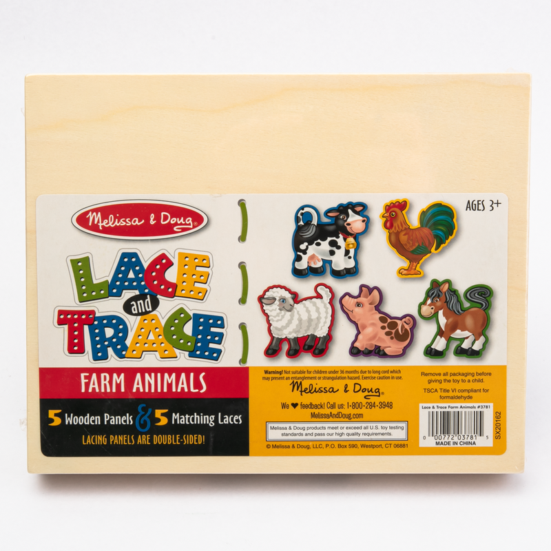 Antique White Melissa & Doug - Lace and Trace Farm Animals Kids Educational Games and Toys