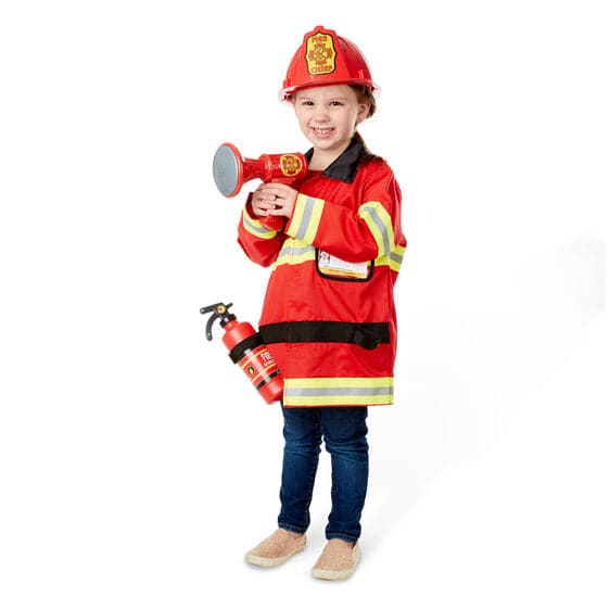 Black Melissa & Doug - Fire Chief Role Play Costume Set Kids Educational Games and Toys